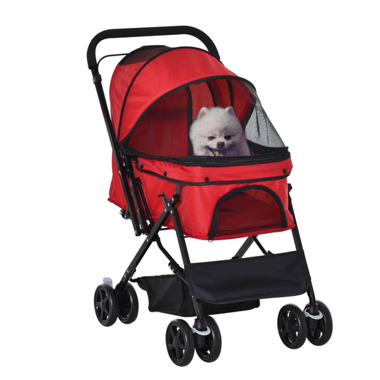 Ultimate Pet Stroller: Foldable Travel Carriage for Dogs & Cats with Versatile Features