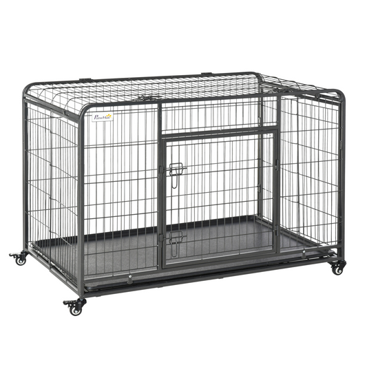 Extra Large Metal Dog Cage with Locking Door & Wheels – Ultimate Pet Safety!
