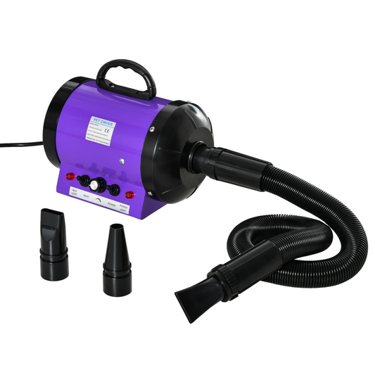 2800W PawHut Pet Hair Dryer - Fast, Adjustable Grooming Blaster with 3 Nozzles