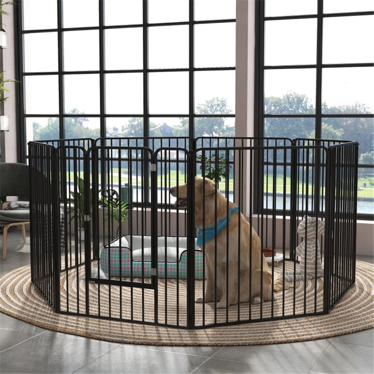 Ultimate Versatile Dog Crate: Steel Panels for Indoor & Outdoor Use