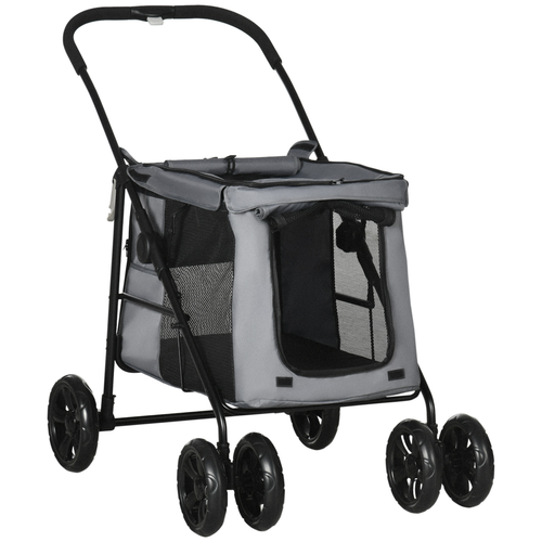 PawHut Grey Foldable Pet Stroller - Ultimate Comfort & Convenience for Small Pets!