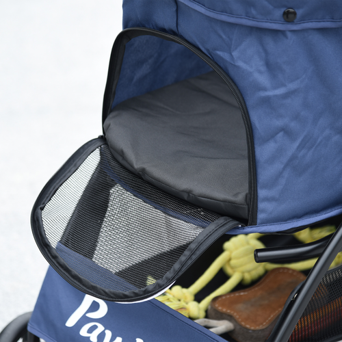PawHut Deluxe Foldable Dog Stroller - Spacious, Comfortable & Safe Travel Blue