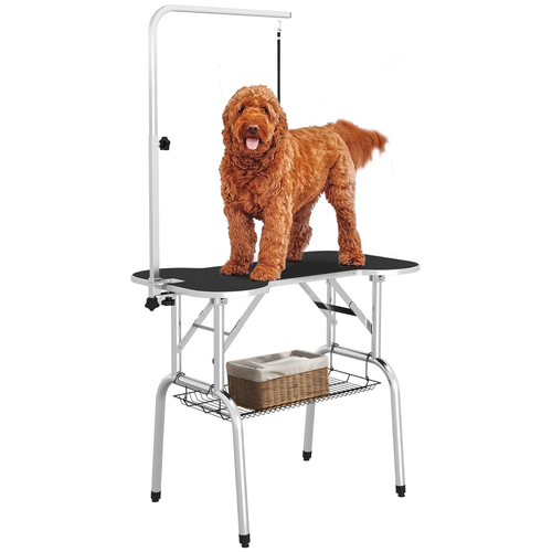 Premium Foldable Pet Grooming Table with Adjustable Arm & Non-Slip Surface