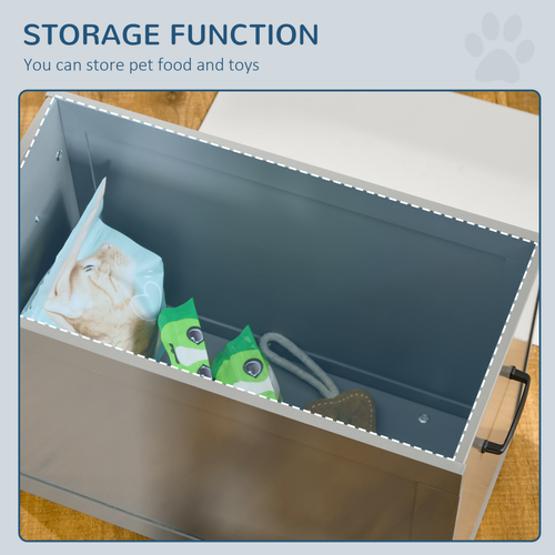 Elevated Dog Bowl Set with Storage - Stylish Grey, Perfect for Large Breeds!
