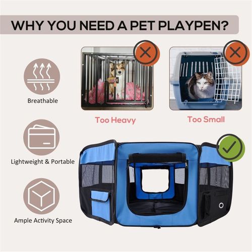 PawHut Portable Pet Playpen: Durable, Lightweight, and Easy Access for Small Pets