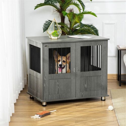 Elegant Grey Dog Crate: Stylish, Safe & Functional Pet Space Solution
