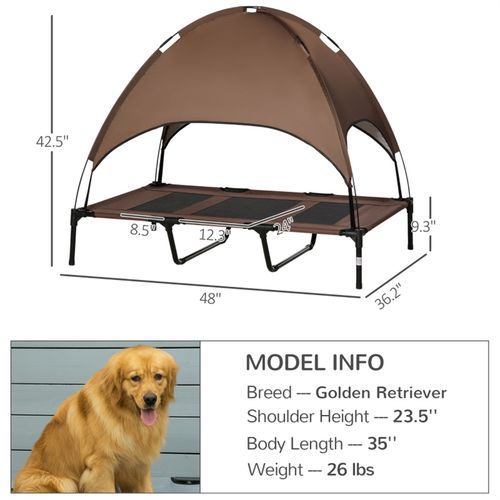 Elevated XXL Dog Bed with Canopy - Durable, Breathable & Portable Comfort