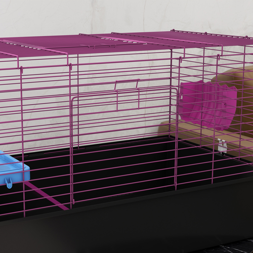 PawHut Cozy Black Small Animal Cage - Ideal for Rabbits & Guinea Pigs!