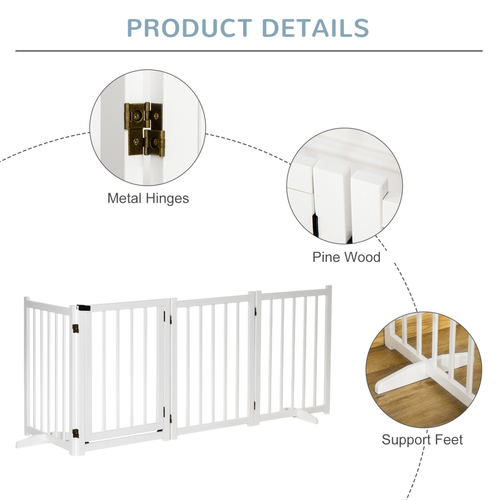 Adjustable Freestanding Pet Gate - Stylish Safety Solution for Home