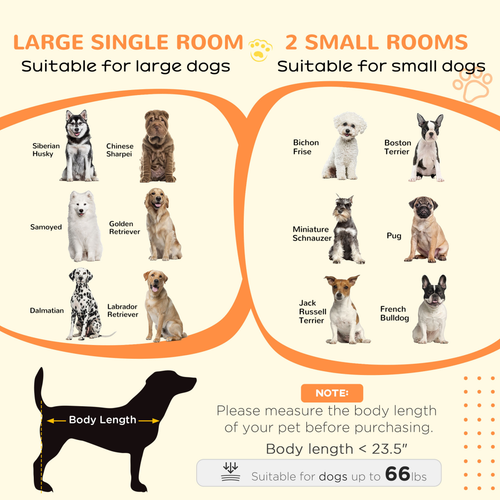 PawHut Rustic Dog Crate Furniture: Stylish Double Cage for Large & Small Dogs