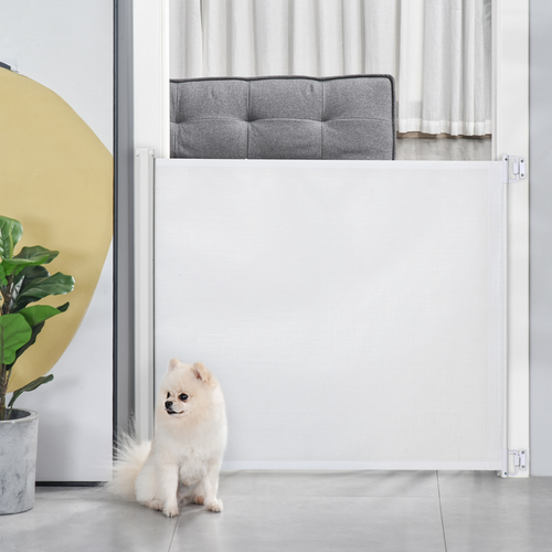 PawHut Retractable Pet Safety Gate - Secure, Versatile Barrier for Home