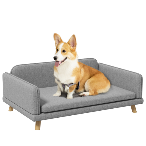 PawHut Luxury Dog Sofa Bed - Stylish, Water-Resistant for Medium Pups - Grey