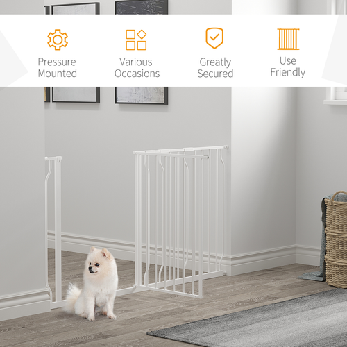 Adjustable Pet Safety Gate - Durable Metal Barrier for Doorways & Hallways
