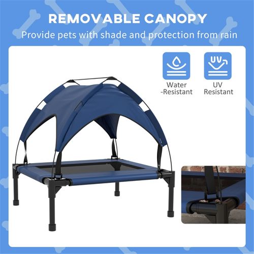 Ultimate Elevated Pet Bed with Canopy - Cool, Comfortable & Portable