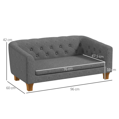 Elevated Dog Sofa Bed – Cozy Couch for Small to Medium Dogs, Stylish Grey