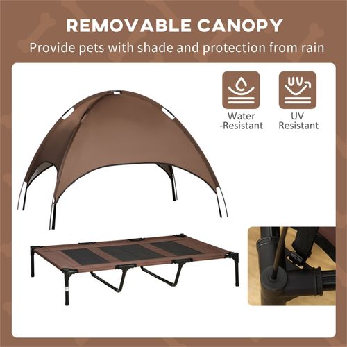 Elevated XXL Dog Bed with Canopy - Durable, Breathable & Portable Comfort