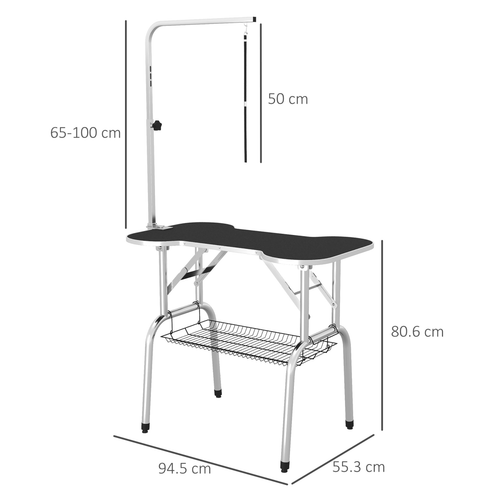 Premium Foldable Pet Grooming Table with Adjustable Arm & Non-Slip Surface