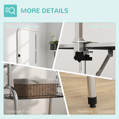 Premium Foldable Pet Grooming Table with Adjustable Arm & Non-Slip Surface