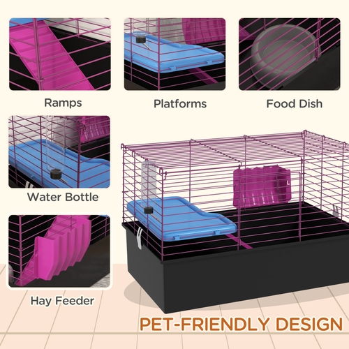 PawHut Deluxe Small Animal Home: Cozy Cage for Rabbits & Guinea Pigs