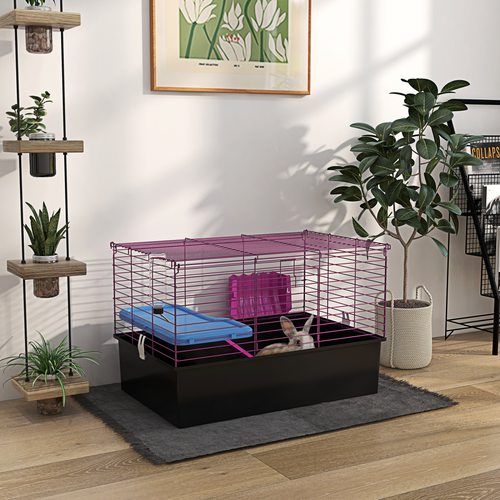 PawHut Deluxe Small Animal Home: Cozy Cage for Rabbits & Guinea Pigs