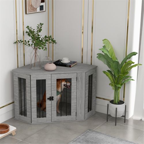 Stylish Dual-Function Dog Crate & Side Table - Perfect for Modern Homes!
