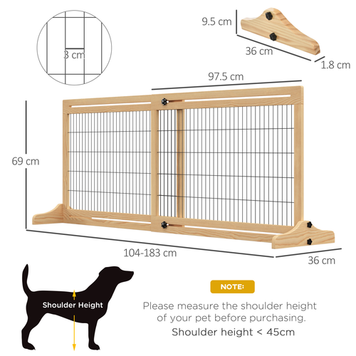 Freestanding Adjustable Wooden Pet Gate - Perfect Dog Barrier for Doorways